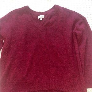 Lucky Brand Deep Burgundy V-Neck Sweater